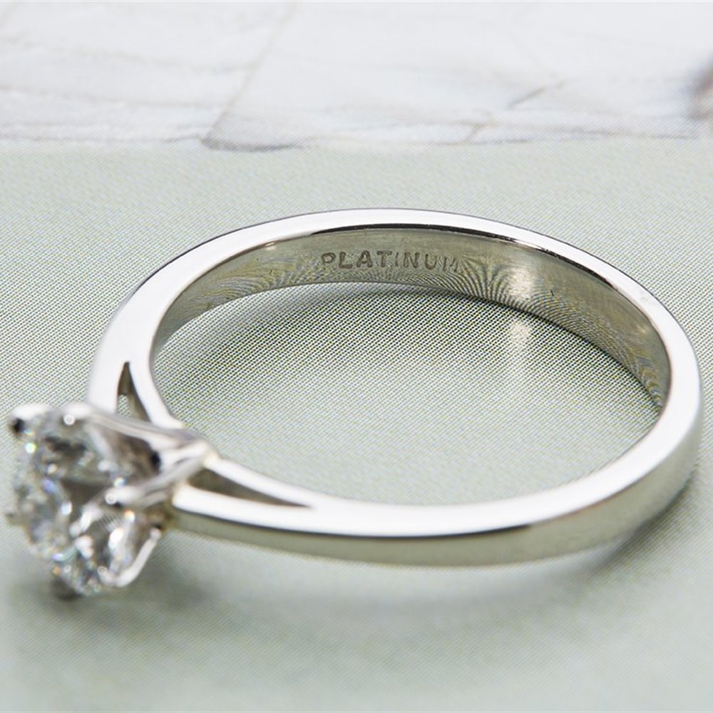  Platinum Round Brilliant Cut Solitaire 1.51ct Diamond Ring