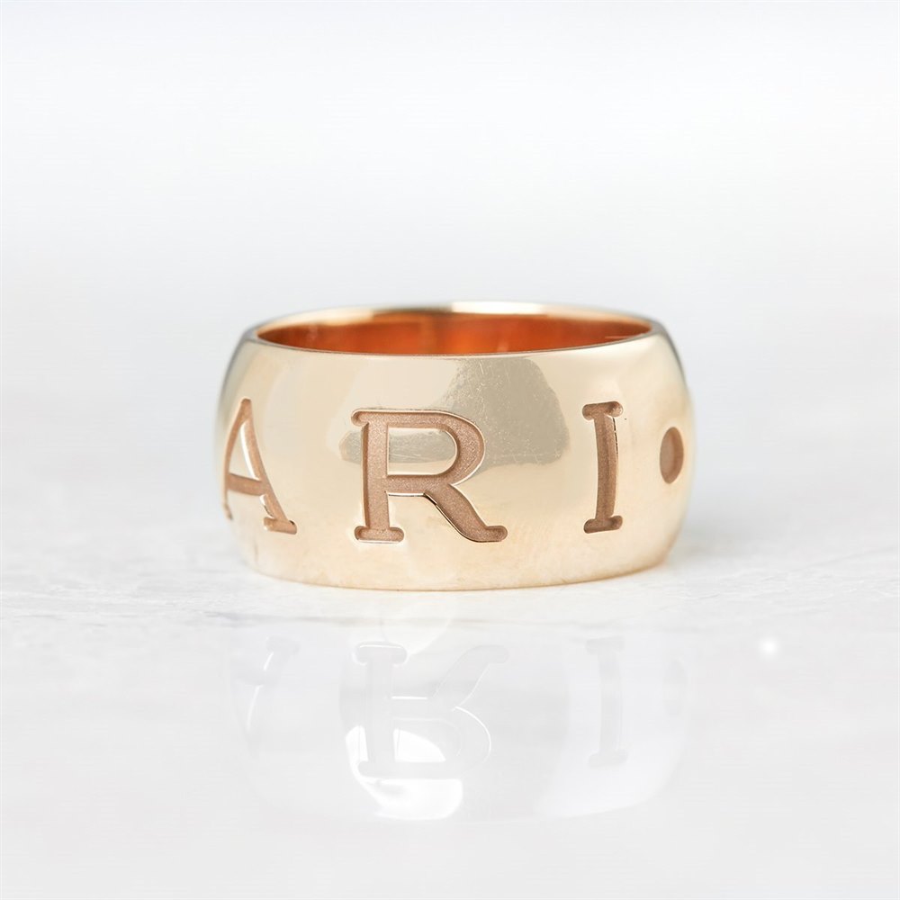 Bulgari 18k Rose Gold Monologo Ring