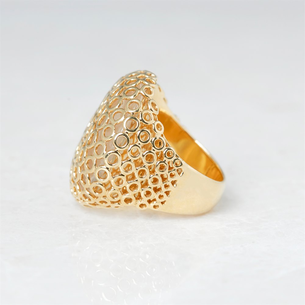 Carla Amorim 18k Yellow Gold Cabochon Clear Crystal Quartz Ring