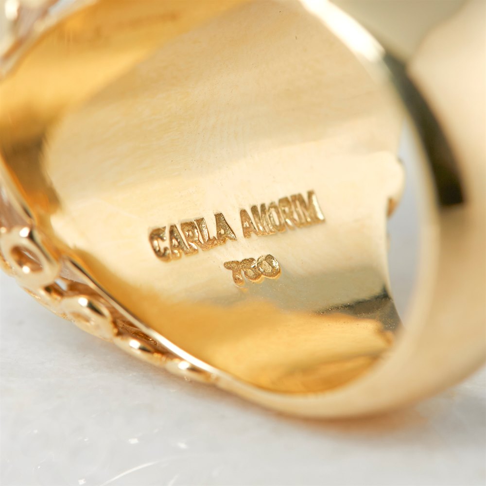 Carla Amorim 18k Yellow Gold Cabochon Clear Crystal Quartz Ring