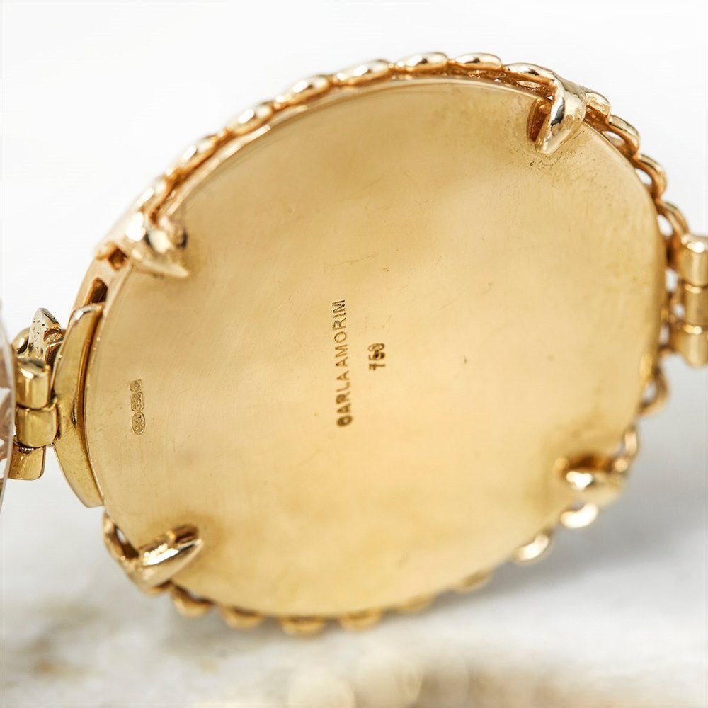 Carla Amorim 18k Yellow Gold Cabochon Clear Crystal Quartz Bracelet