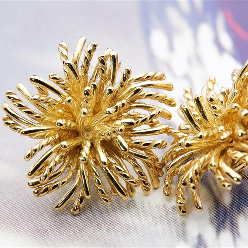 18k Yellow Gold 18k Yellow Gold Sea Urchin Earrings
