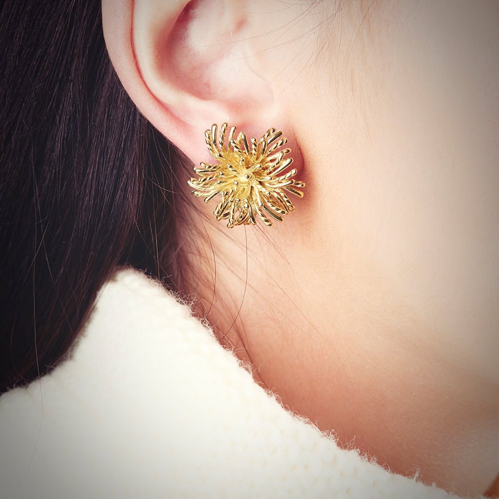 18k Yellow Gold 18k Yellow Gold Sea Urchin Earrings