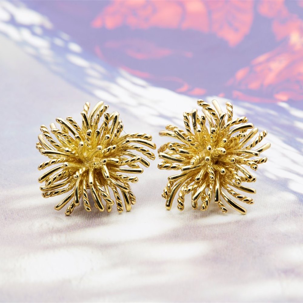 18k Yellow Gold 18k Yellow Gold Sea Urchin Earrings