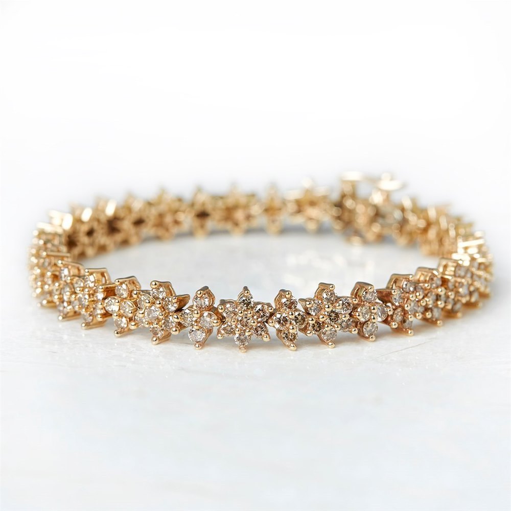 Diamond 14k Yellow Gold 7.10ct Yellow Fancy Diamond Bracelet