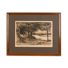 Pair Of Signed Francis S. Walker Etchings 'Ell Island' 1908