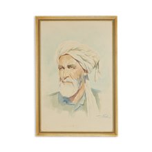 Middle Eastern Watercolour Portrait Of A Man By Mohamed Shaker C.1916