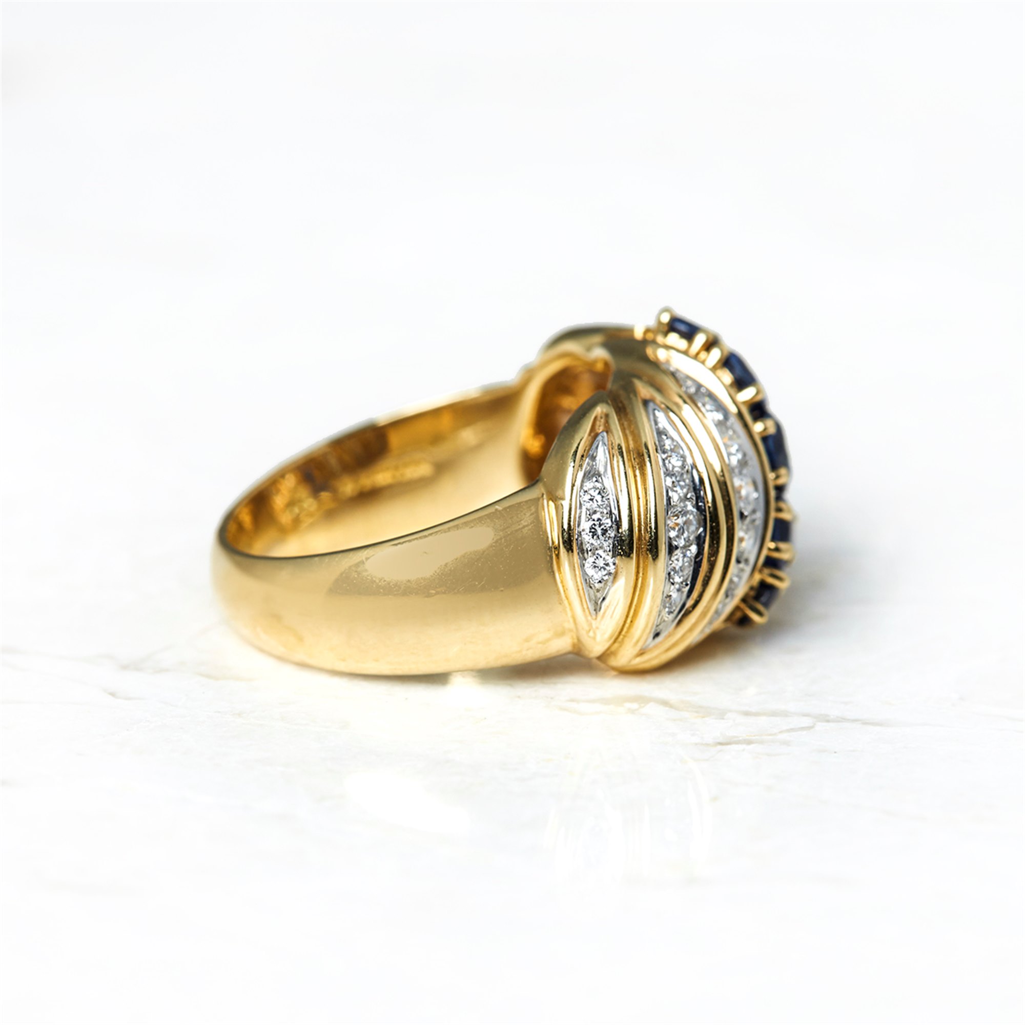 Tiffany & Co. 18k Yellow Gold Sapphire & Diamond Vintage Ring