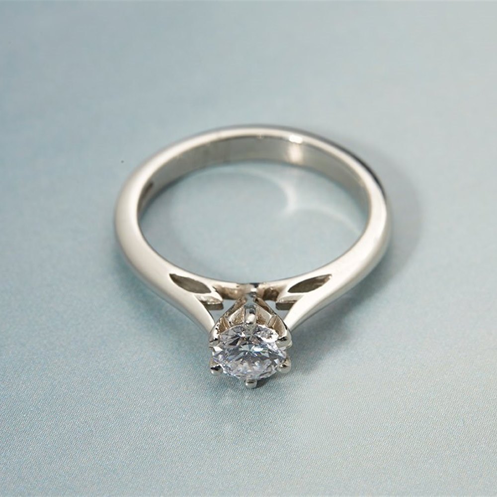 Platinum Platinum Solitaire 0.54ct Round Brilliant Cut Diamond Ring