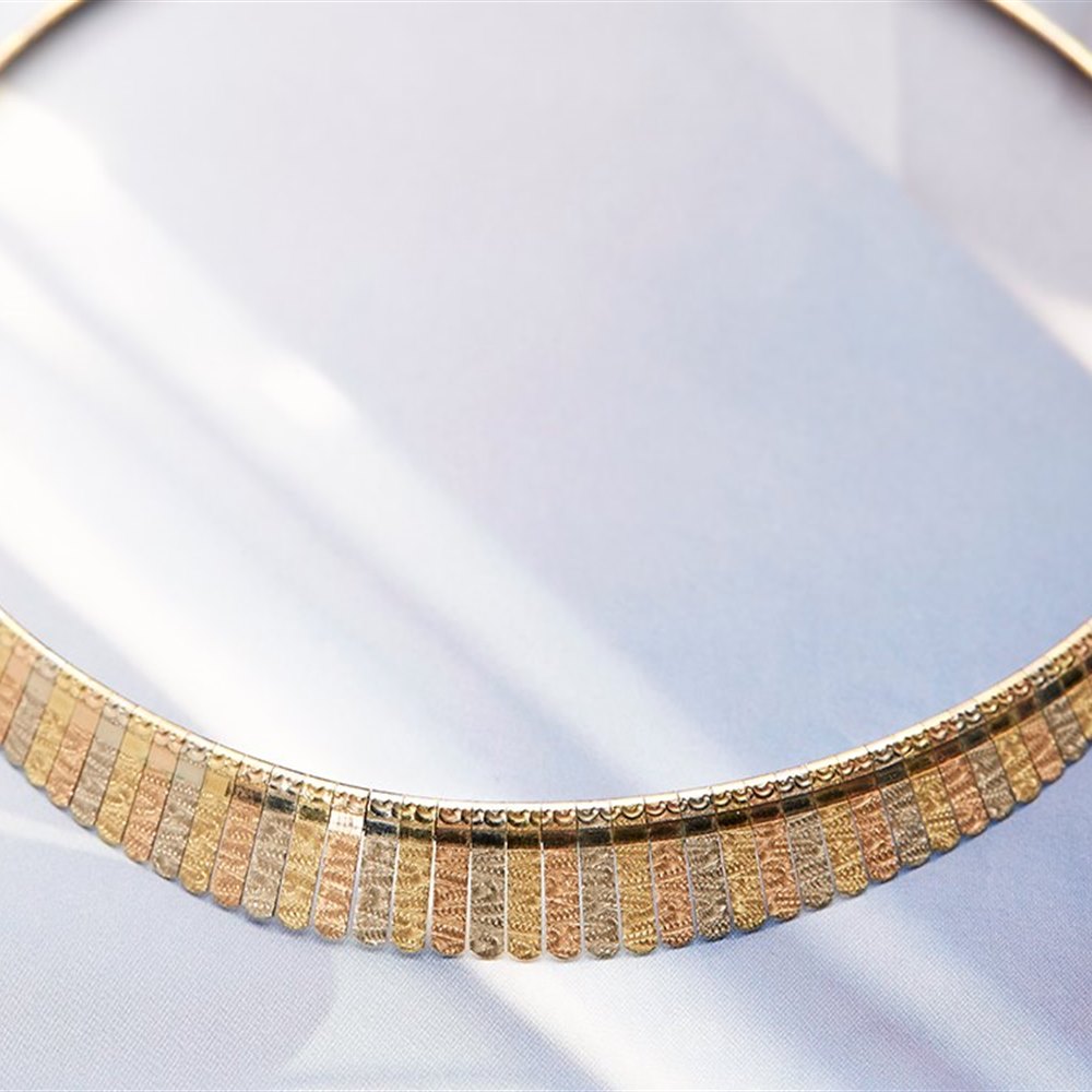 18k White, Yellow and Rose Gold 18k White, Yellow & Rose Gold Collar Necklace