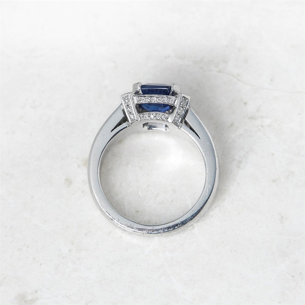 Platinum, total weight - 12.02 grams Platinum 2.30ct Sapphire & 1.13ct Diamond Ring