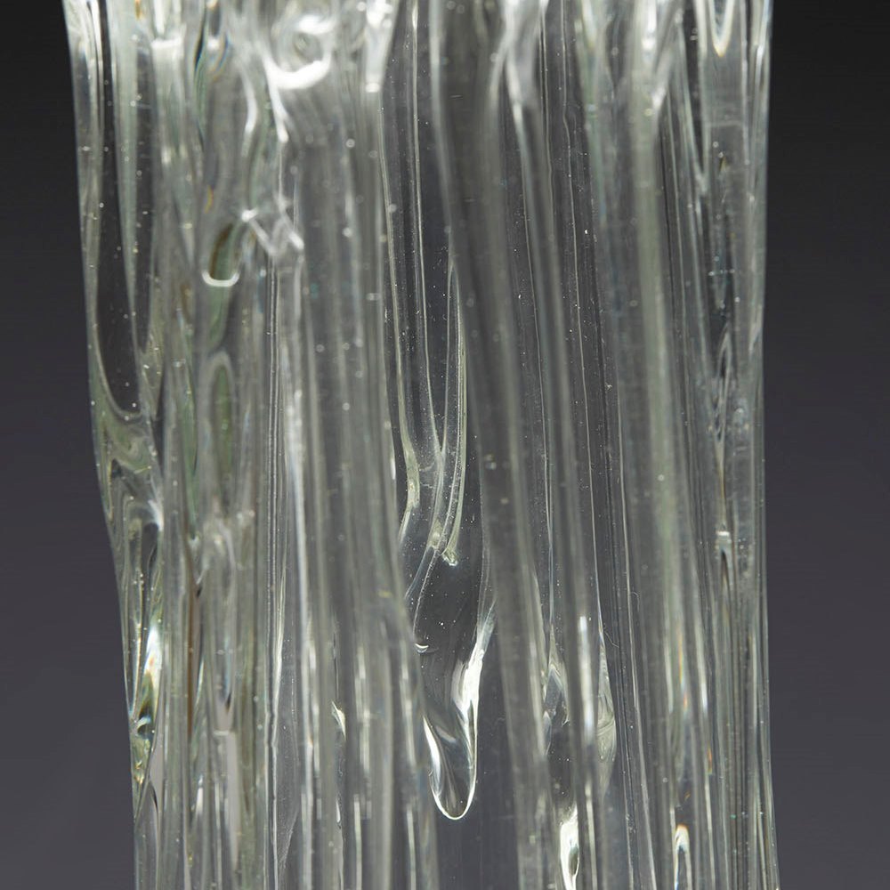 Vintage Scandinavian Art Glass Vase With Trailing 20th C