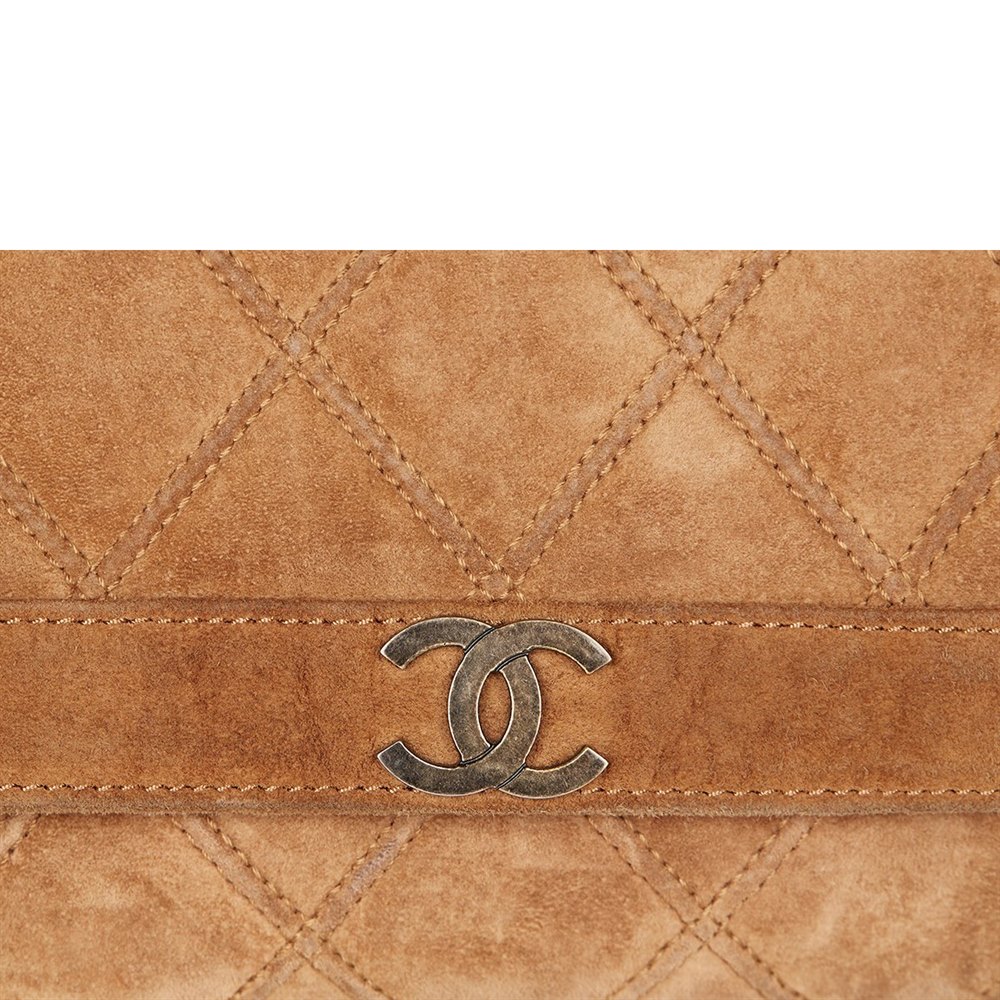 chanel brown suede bag