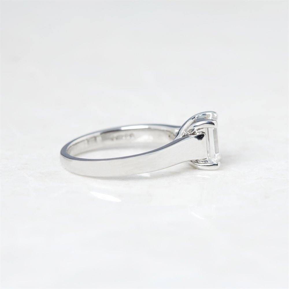Diamond Platinum Emerald Cut 1.12ct Diamond Engagement Ring
