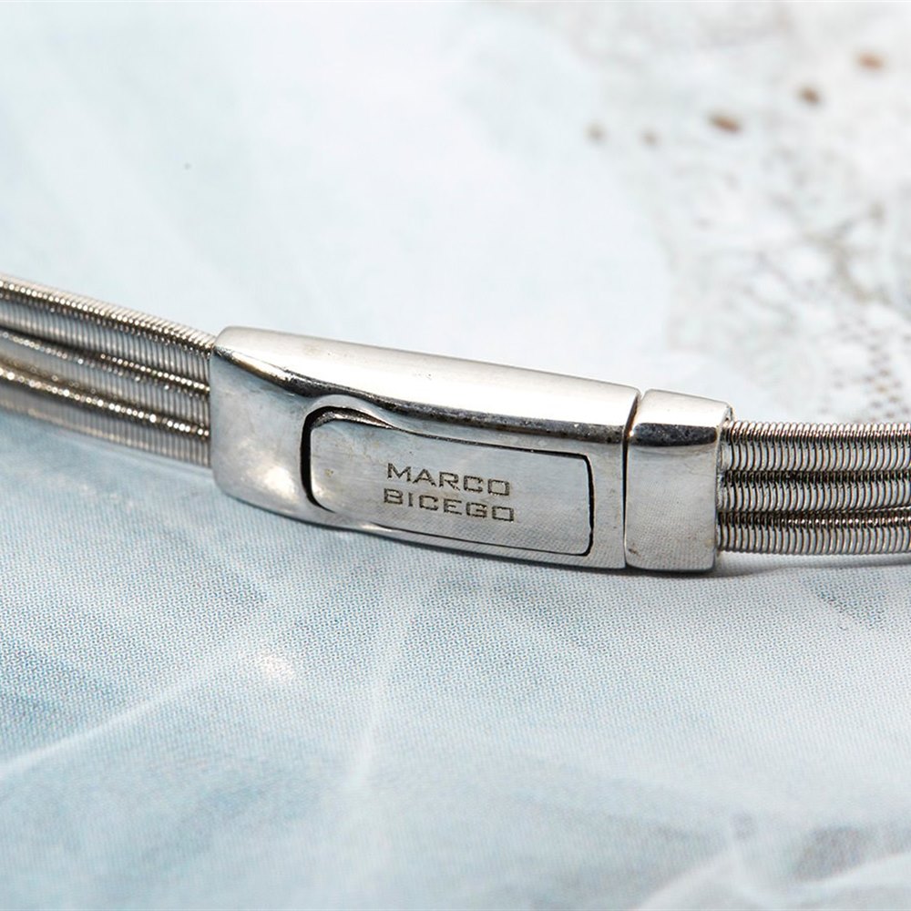 Marco Bicego 18k White Gold Three Row Diamond Bracelet