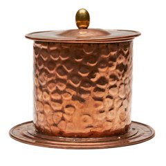 Arts & Crafts Copper Mounted Pottery Tobacco Jar C.1890
