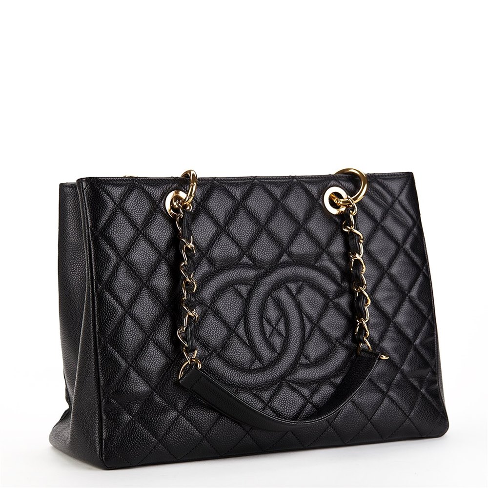 chanel caviar shopping tote