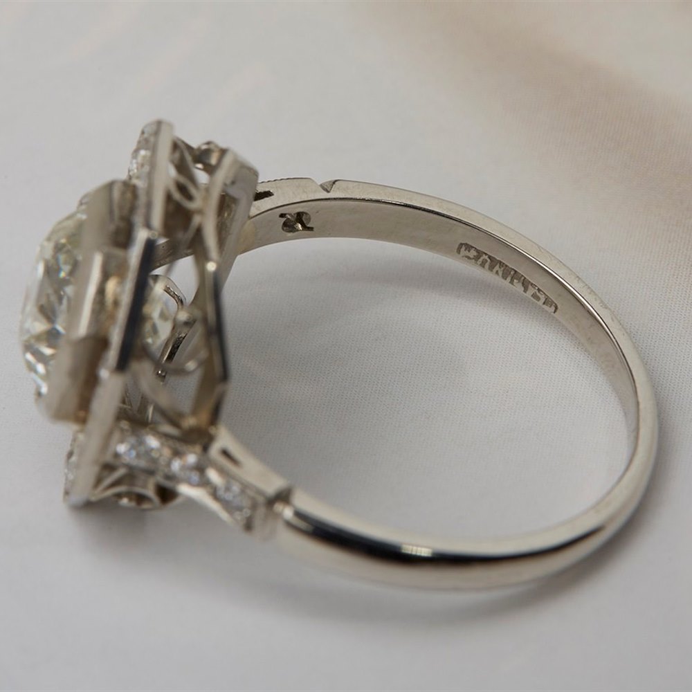 Platinum - total weight 5.02 grams Platinum 2.15ct Old Cut Diamond Ring
