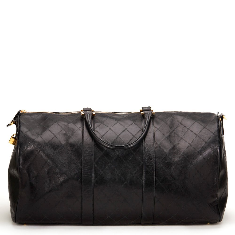black quilted travel bag