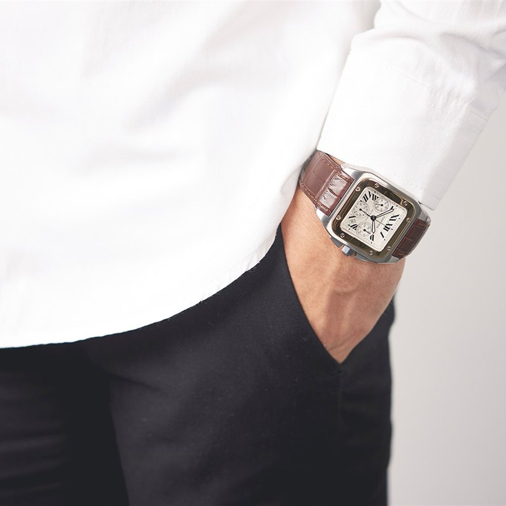 cartier men's santos 100 xl chronograph watch