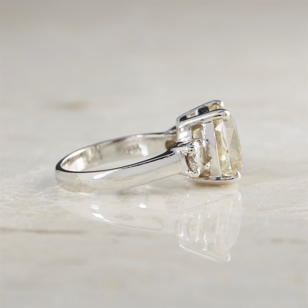 Platinum Platinum 6.07ct Yellow Sapphire & 0.68ct Diamond Ring