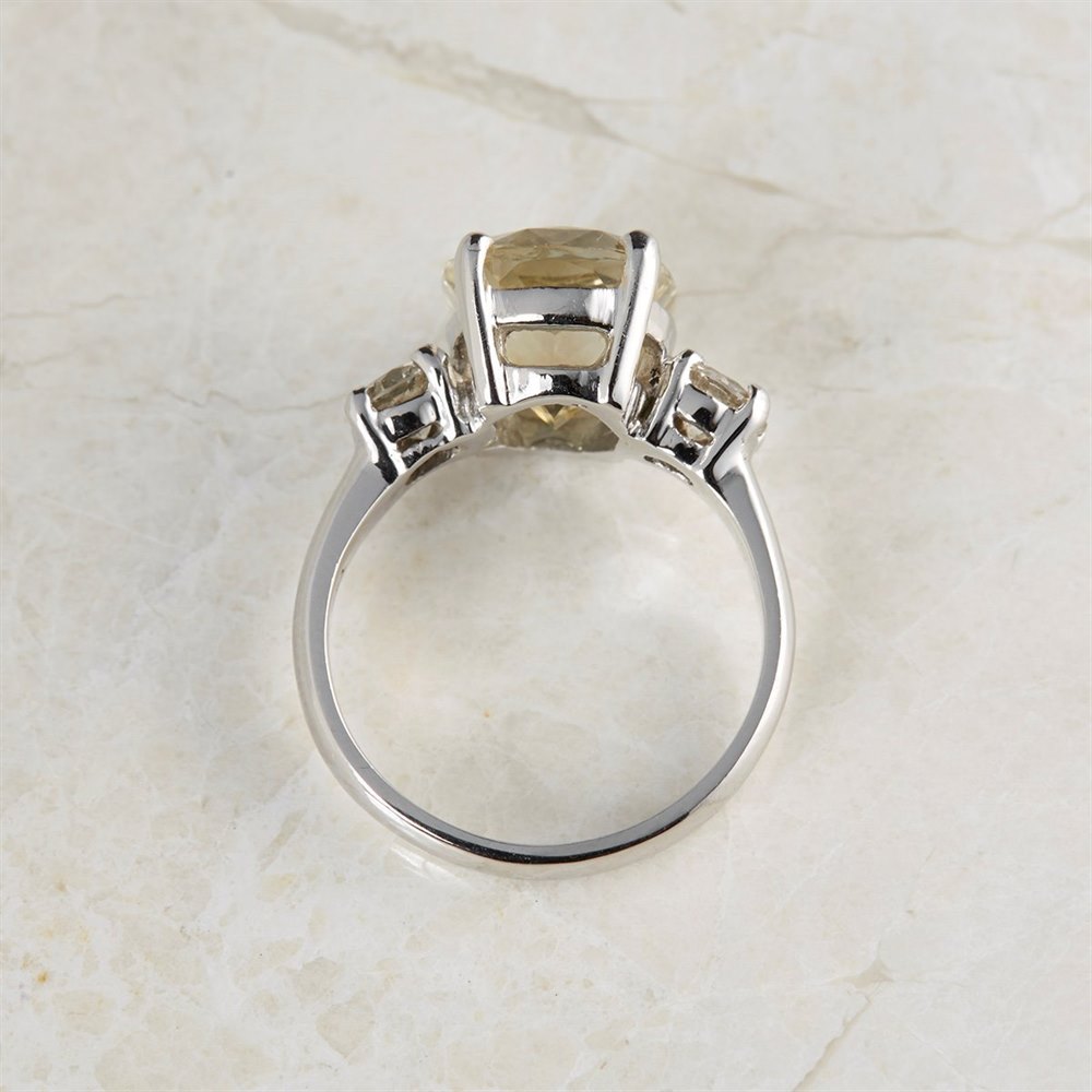 Platinum Platinum 6.07ct Yellow Sapphire & 0.68ct Diamond Ring