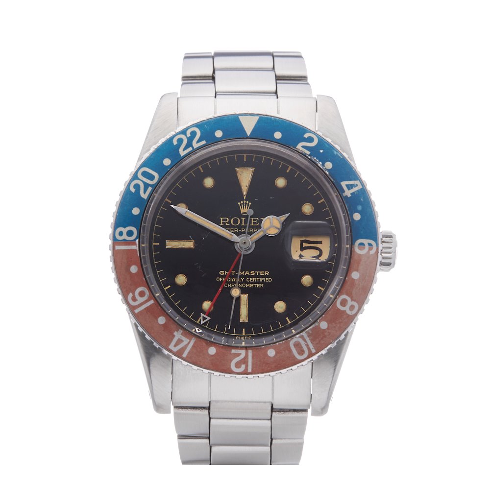 Rolex GMT-Master Pepsi with Gloss Gilt Dial Stainless Steel 6542