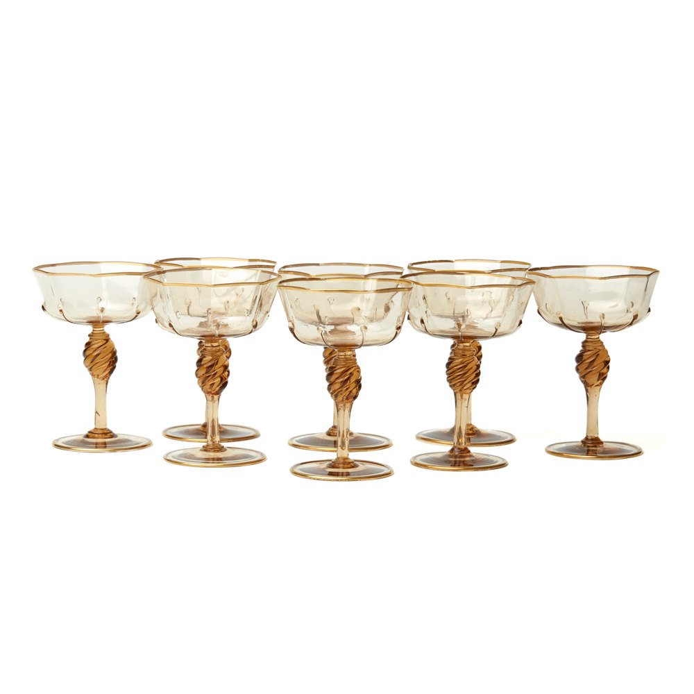 amber champagne glasses