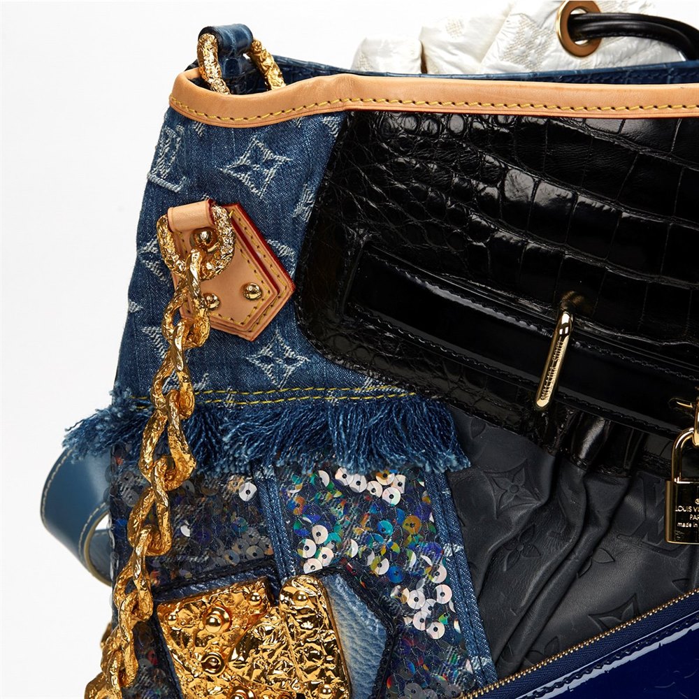 Louis Vuitton Limited Edition Blue Denim Patchwork Denim Speedy Bag -  Yoogi's Closet