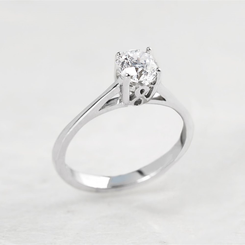 Diamond 18k White Gold 0.70ct Round Brilliant Cut Diamond Engagement Ring