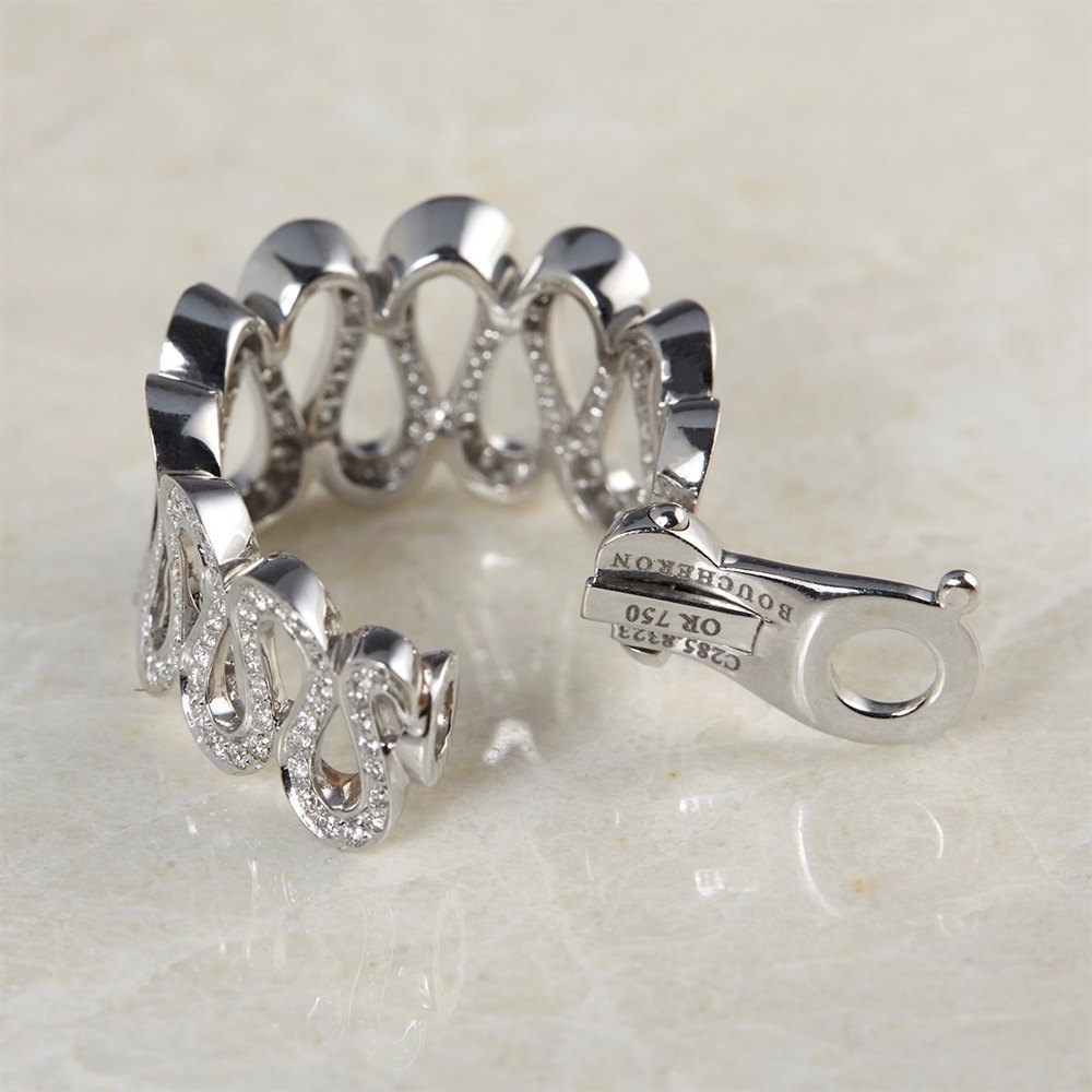 Boucheron 18k White Gold Necklace, Earrings, Bracelet & Ring Richelieu Suite