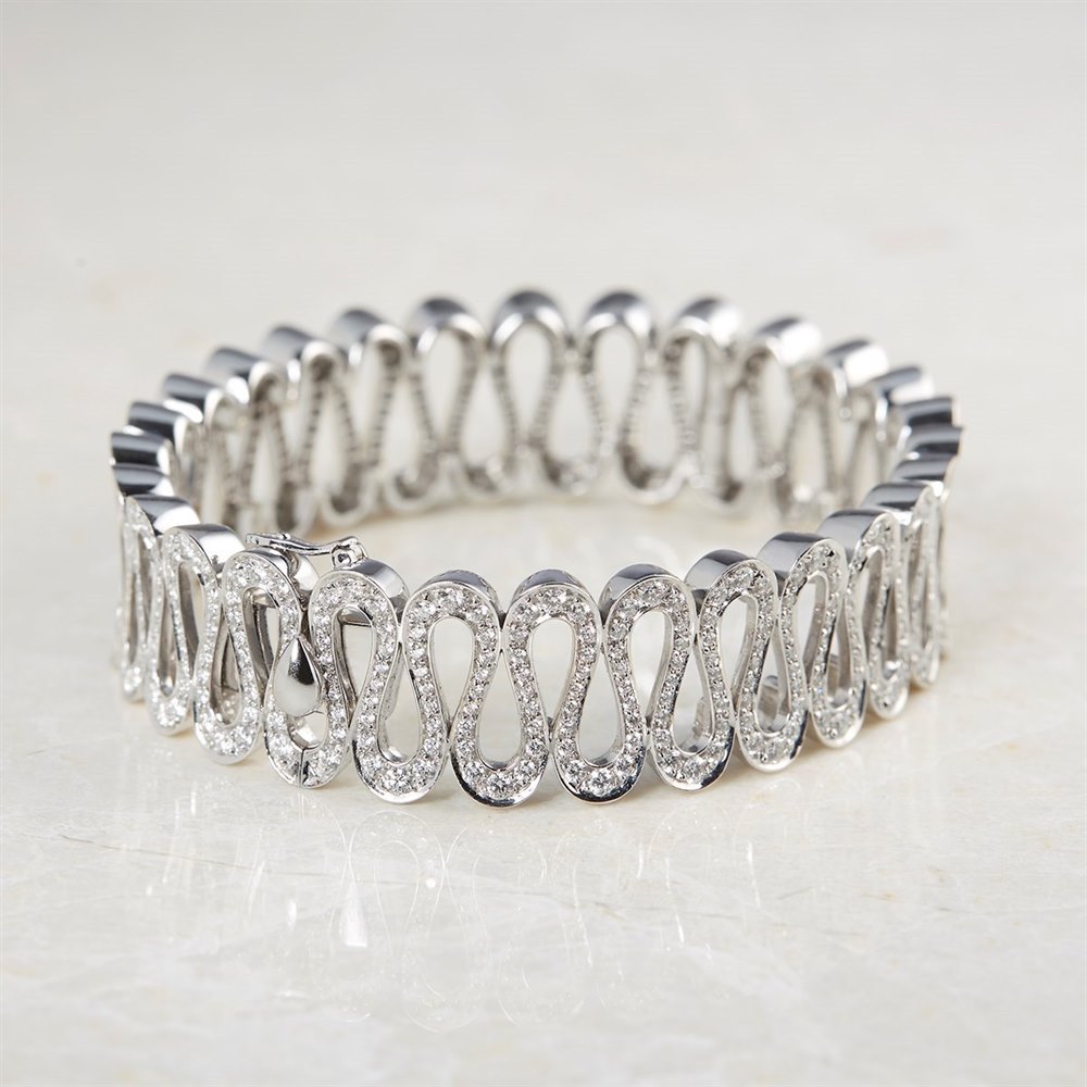 Boucheron 18k White Gold Necklace, Earrings, Bracelet & Ring Richelieu Suite