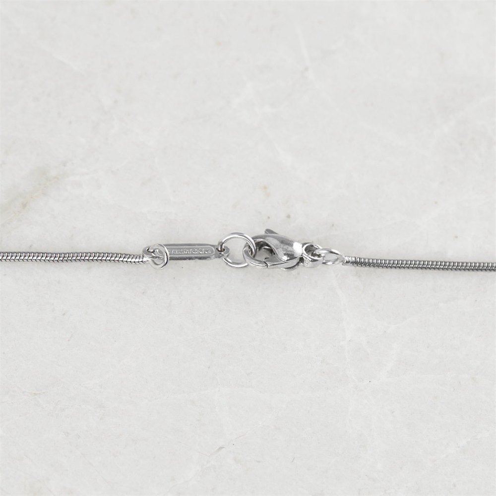 Tiffany & Co. 18k White Gold 0.50ct Pavé Diamond Feather Necklace