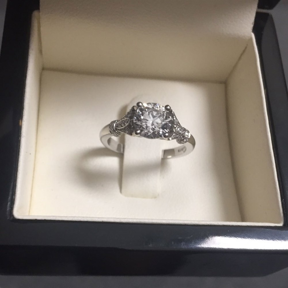 Platinum Platinum Round Brilliant Cut 1.20ct Diamond Vintage Style Engagement Ring