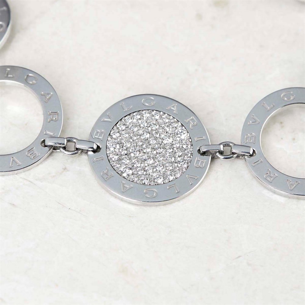Bulgari 18k White Gold Diamond Circle Bracelet