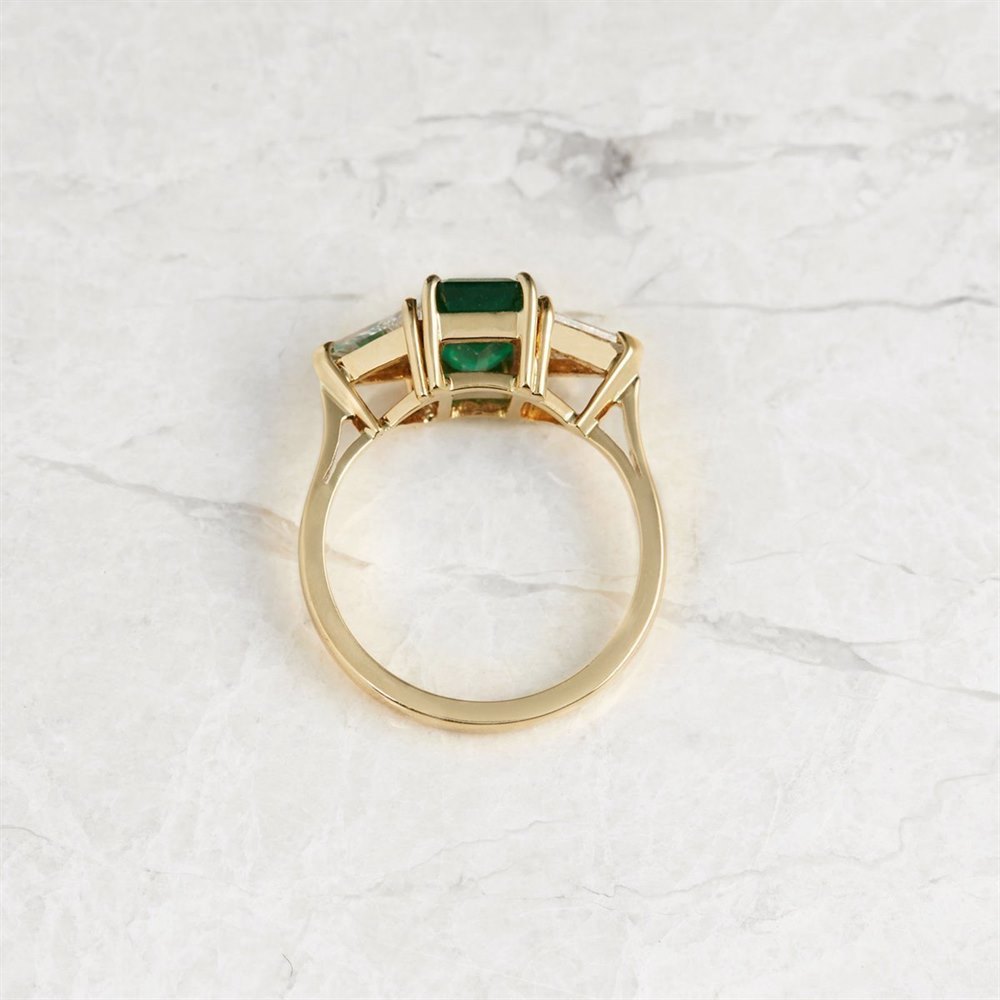 Emerald 18k Yellow Gold 1.25ct Emerald & 1.00ct Diamond Ring