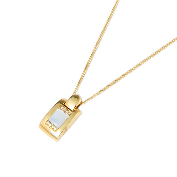 Audemars Piguet 18k Yellow Gold Mabe Pearl & Diamond Pendant Necklace