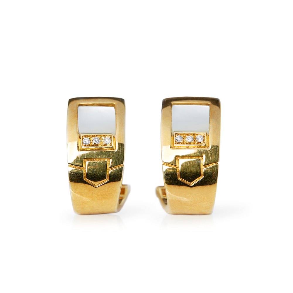 Audemars Piguet 18k Yellow Gold Mabe Pearl & Diamond Earrings