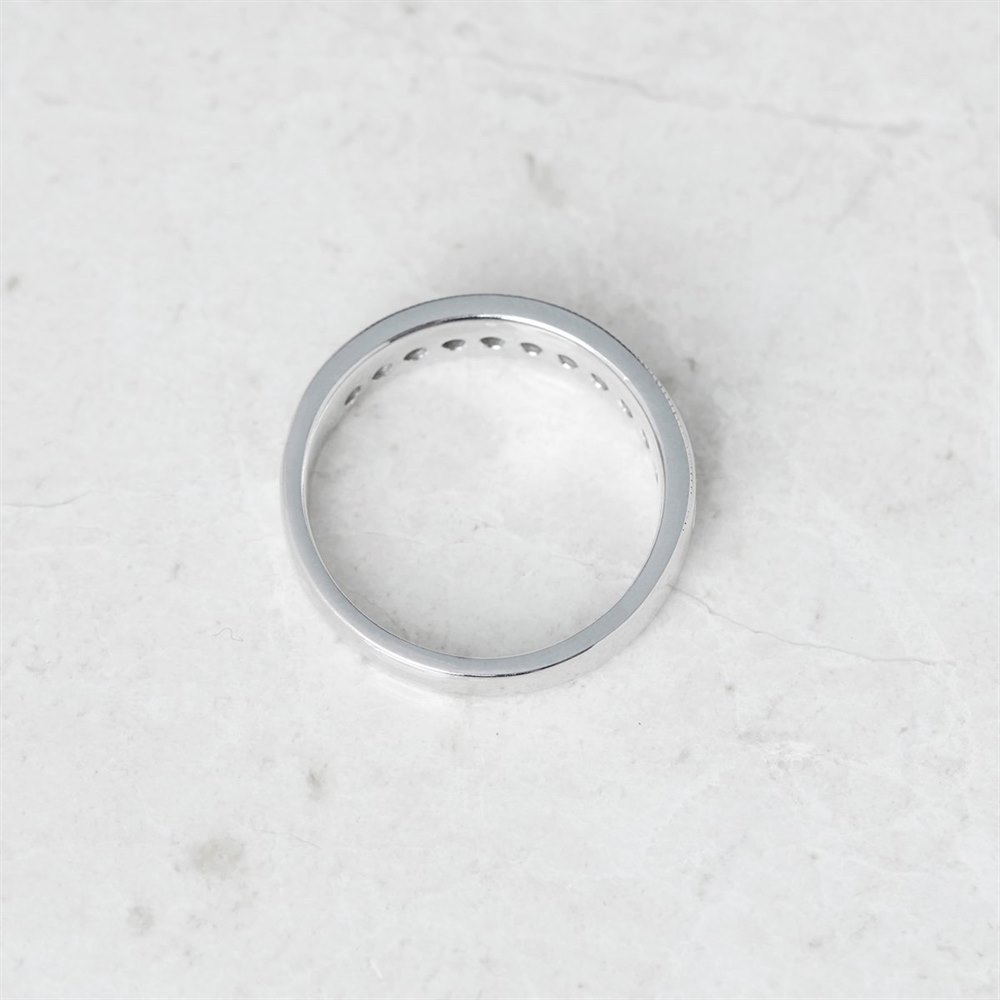 Diamond 14k White Gold Round Brilliant Cut 0.50ct Diamond Half Eternity Ring