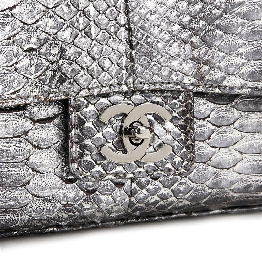 chanel python classic flap bag