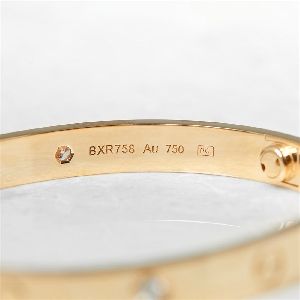 Cartier 18k Yellow Gold 4 Diamond Love Bracelet B6035917