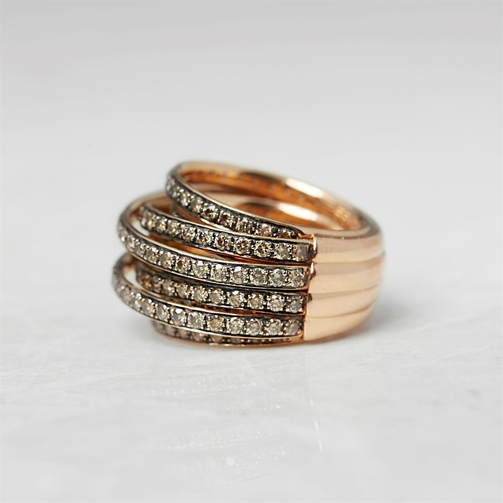 De Grisogono 18k Rose Gold 5.44ct Diamond Allegra Ring