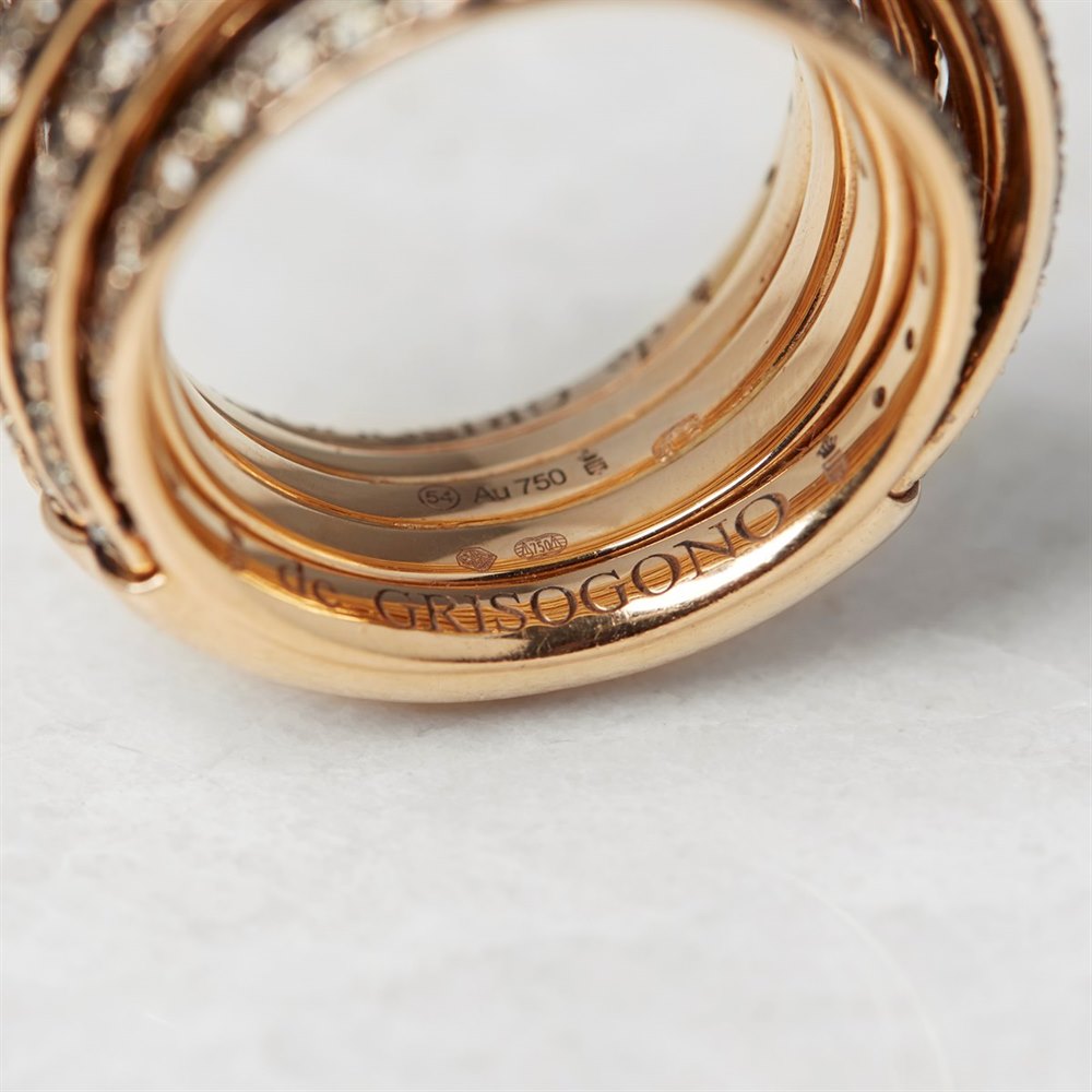 De Grisogono 18k Rose Gold 5.44ct Diamond Allegra Ring