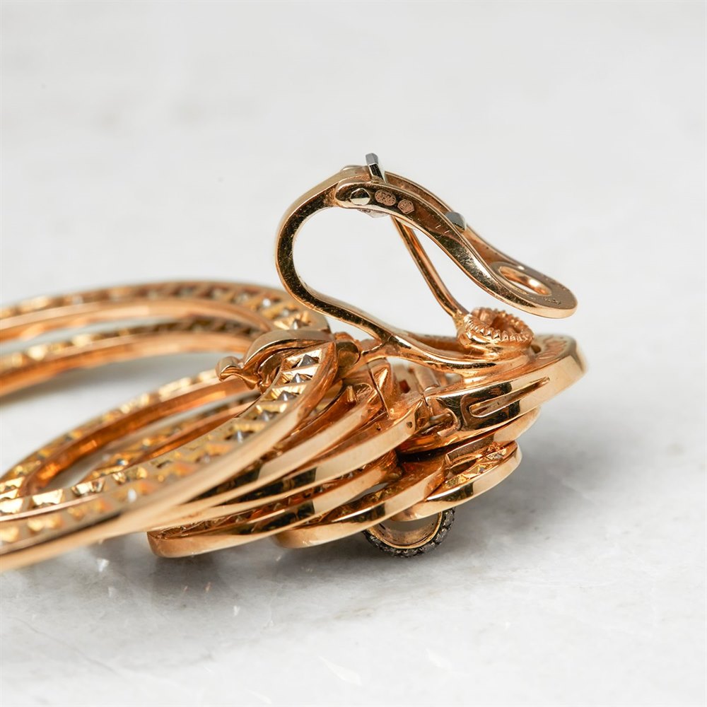 De Grisogono 18k Rose Gold 22.00ct Diamond Gypsy Earrings