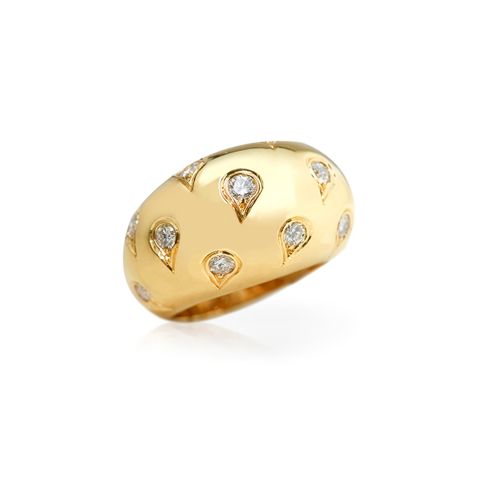 Cartier 18k Yellow Gold Diamond Bombe Ring