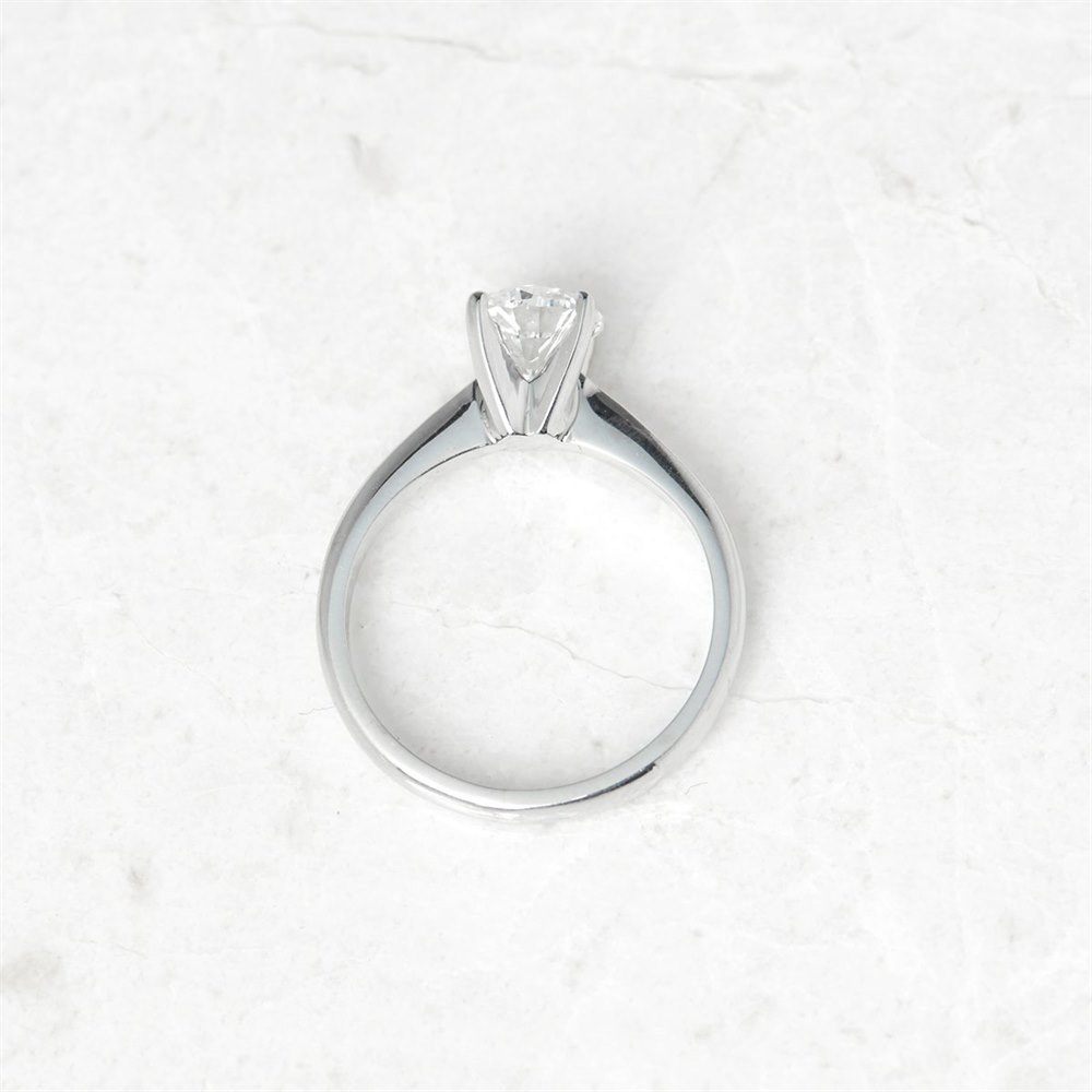 Platinum, total weight - 3.88 grams Platinum Round Brilliant Cut 1.00ct Diamond Engagement Ring