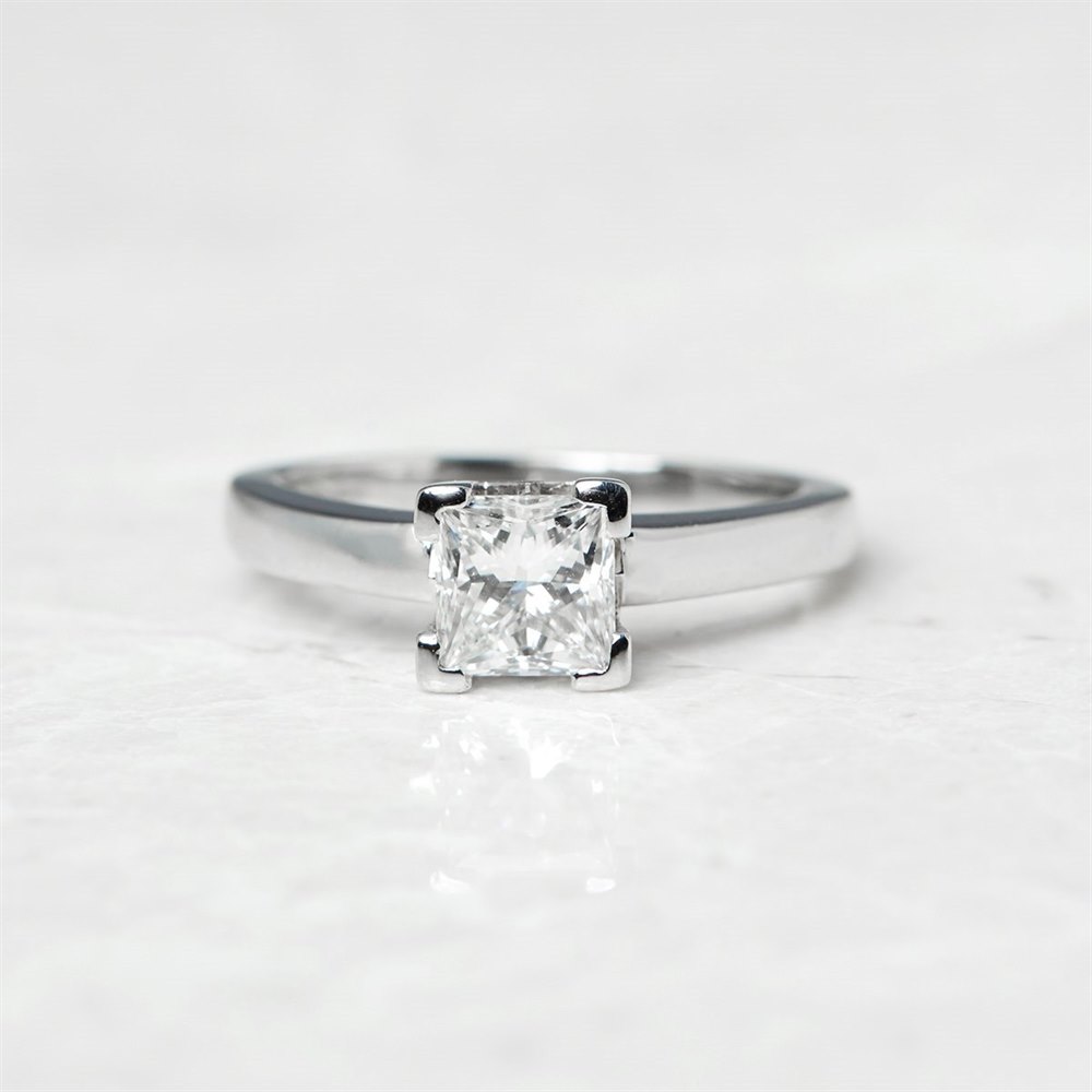Diamond Platinum Princess Cut 1.03ct Diamond Engagement Ring