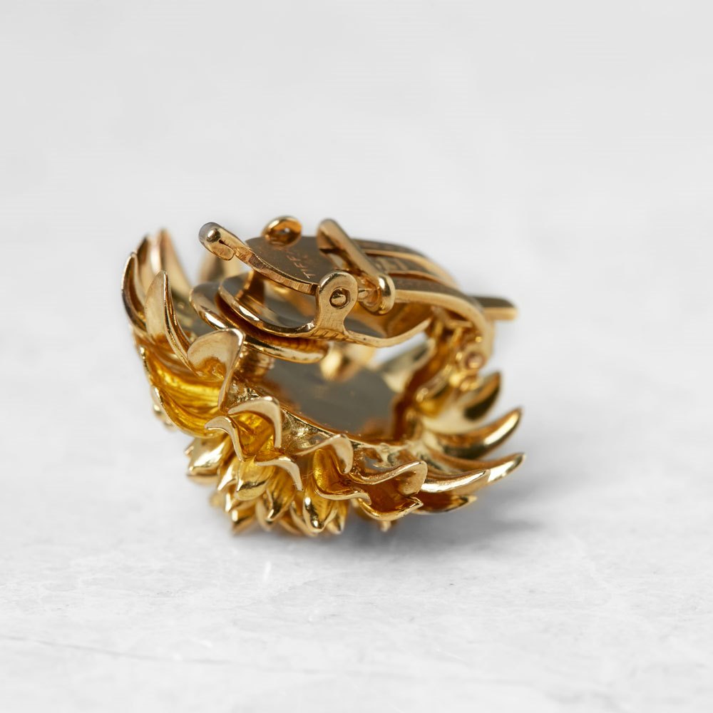 Tiffany & Co. 18k Yellow Gold Clip-On Chrysanthemum Earrings