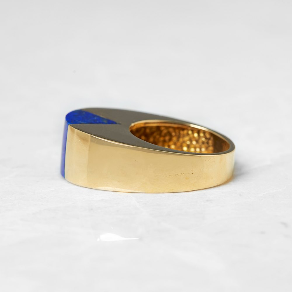 Tiffany & Co. 18k Yellow Gold Lapis Lazuli Dome Ring