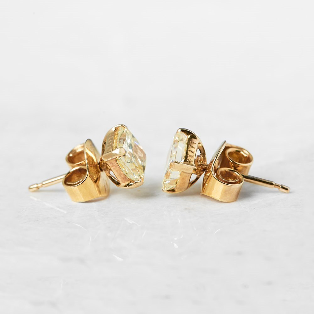 Graff Diamonds 18k Yellow Gold 2.66ct Yellow Diamond Stud Earrings